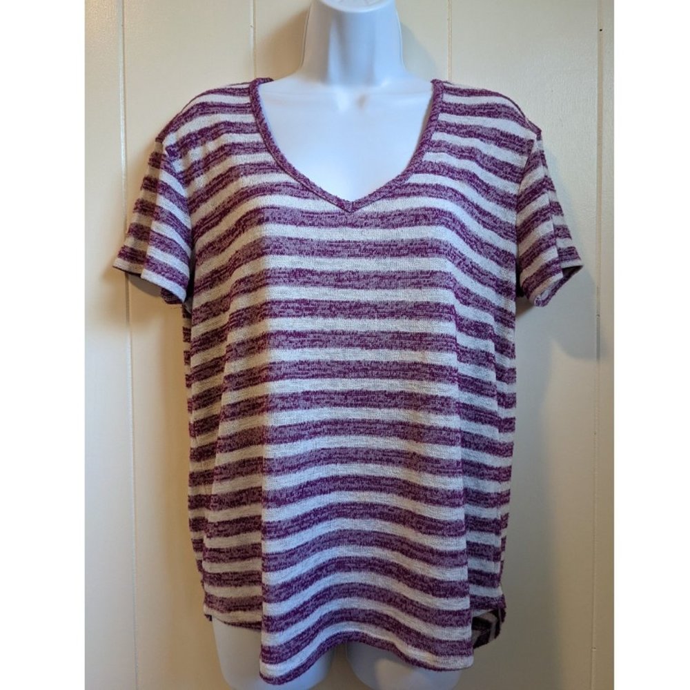 a.n.a. Purple Stripped Top